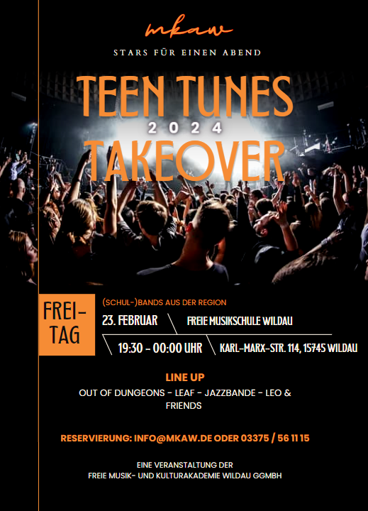 Teen Tunes Takeover Stars für einen Abend Bandcontest