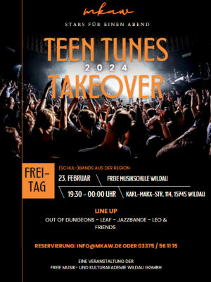 Teen Tunes Takeover Stars für einen Abend Bandcontest